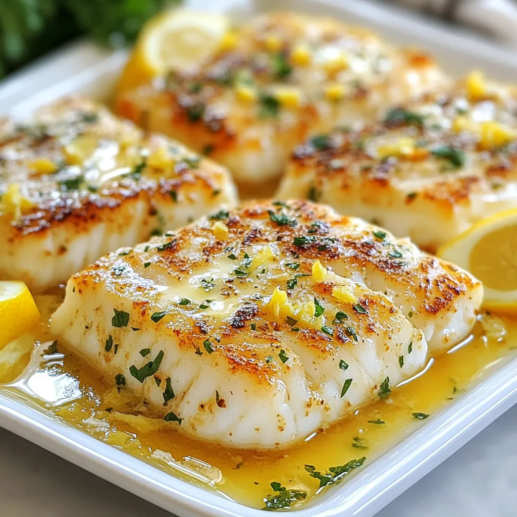 Knoblauchbutter-Kabeljau mit Zesty Zitrone genießen