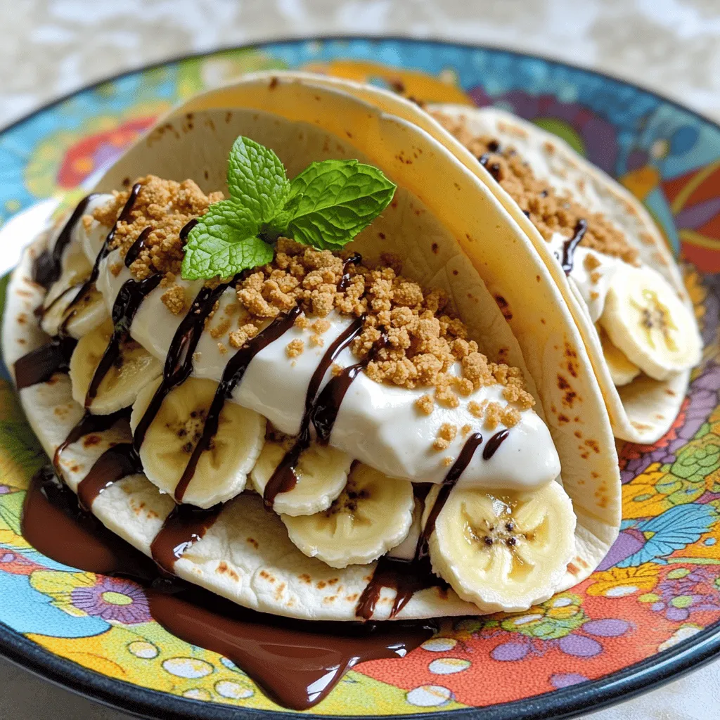 Bananenpudding-Tacos sind eine lustige und leckere Mischung aus zwei beliebten Desserts. Sie kombinieren die Cremigkeit von Bananenpudding mit der Form von Tacos. Man benutzt weiche Tortillas, die man mit süßer Füllung belegt. Das macht sie zu einem besonderen Genuss.