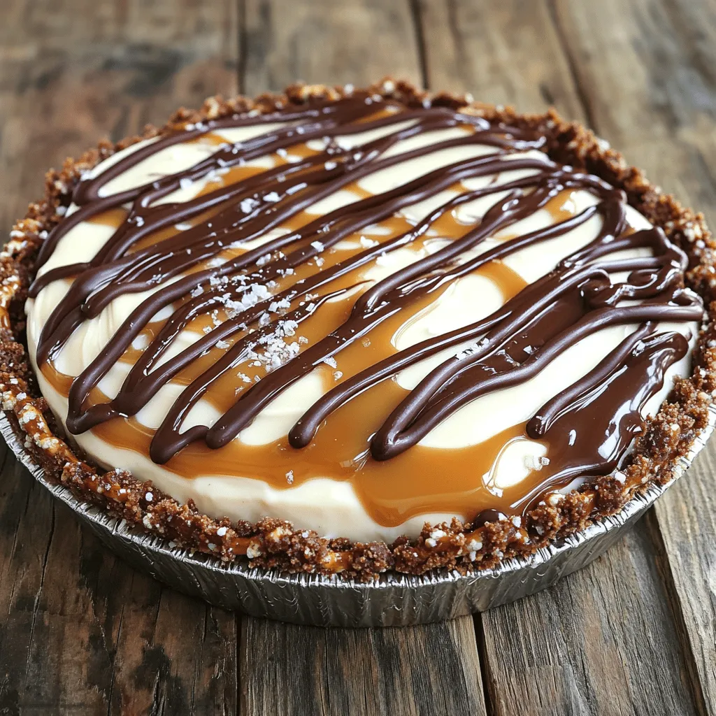 No-Bake Chocolate Caramel Pretzel Pie Einfach und Lecker