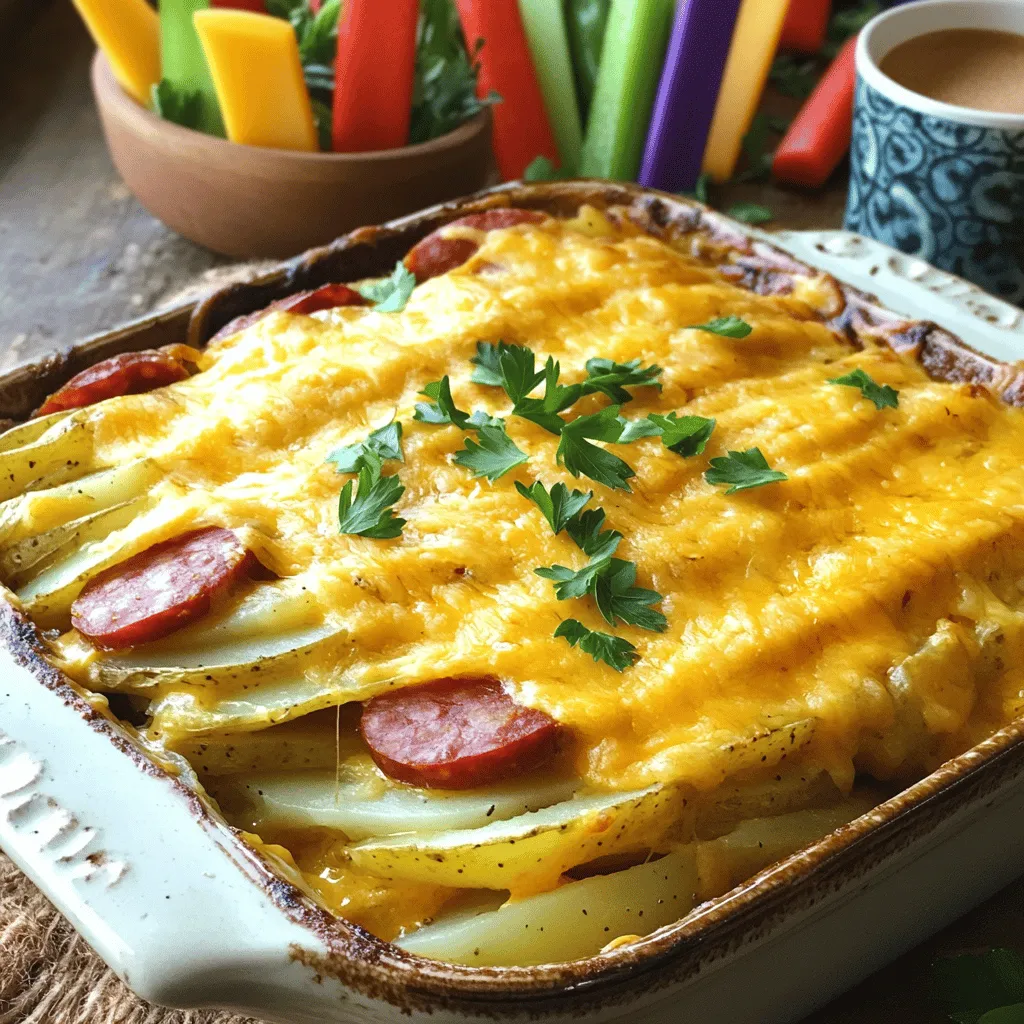 Smoky Kielbasa &#038; Cheesy Potato Casserole Einfaches Rezept