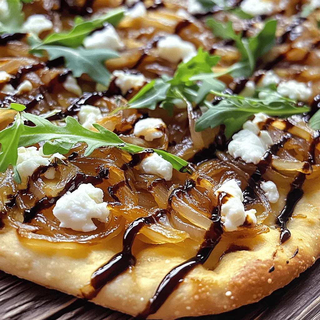 Karamellisierte Zwiebel-Fladenbrotpizza Einfach und Lecker