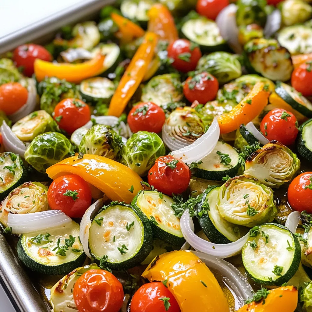 Sheet Pan Herb Roasted Veggie Medley Einfaches Rezept