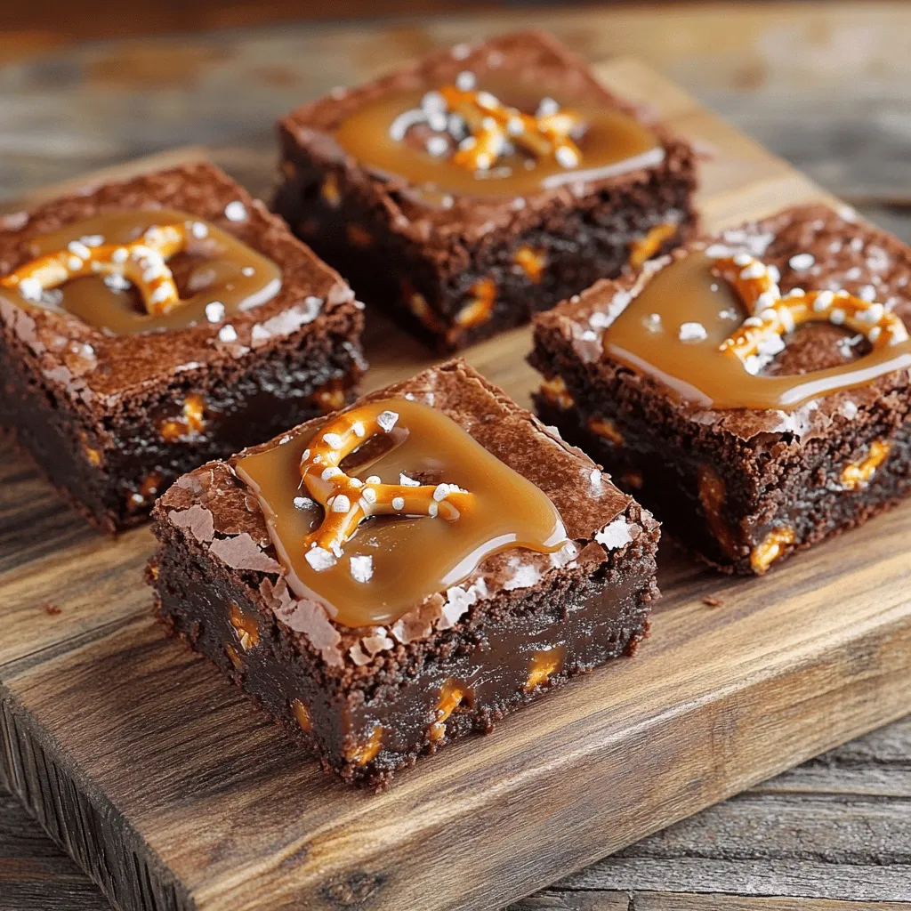 Gesalzene Karamell-Brezel-Braunies für jeden Anlass