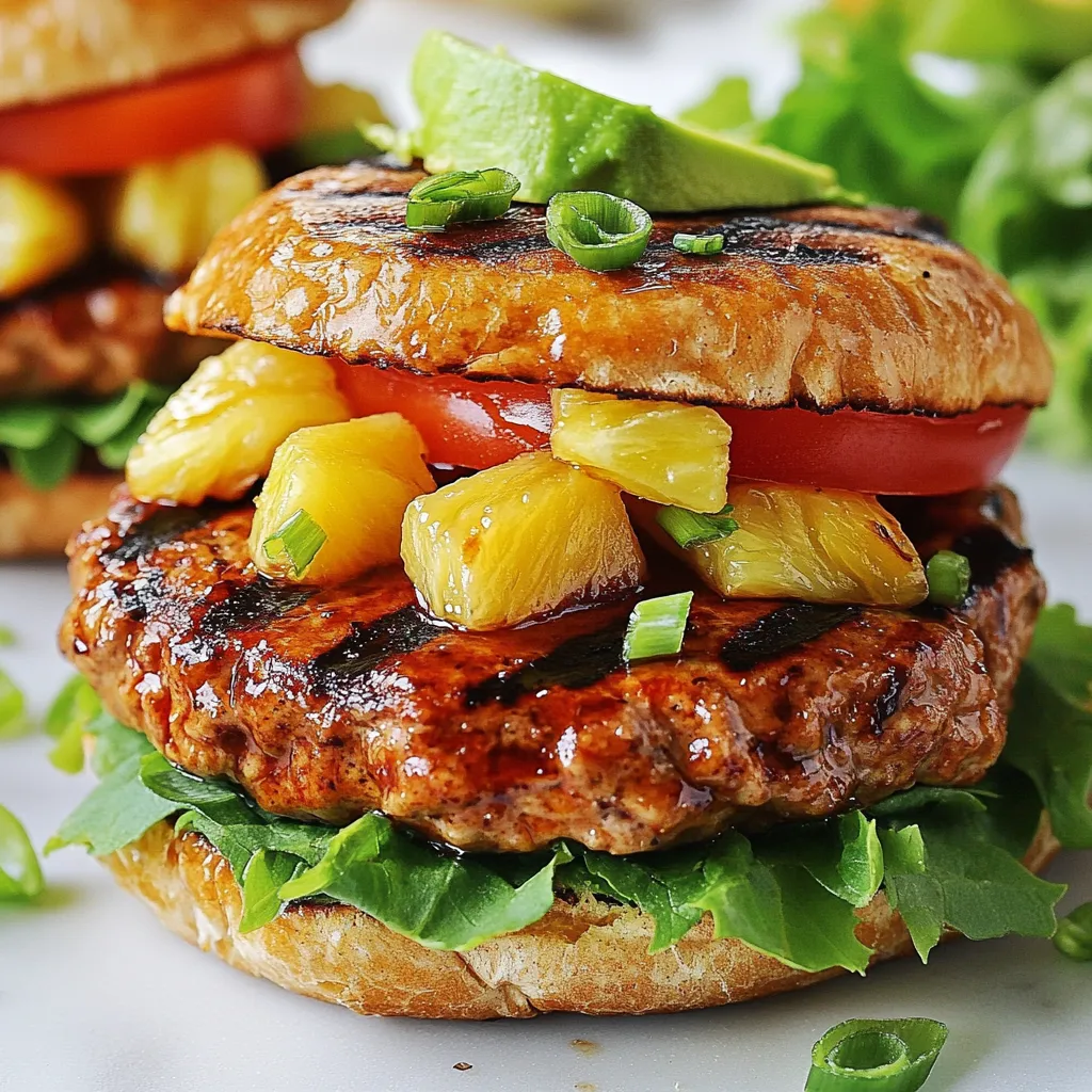 Teriyaki Pineapple Turkey Burger Patties Köstlich und Einfach