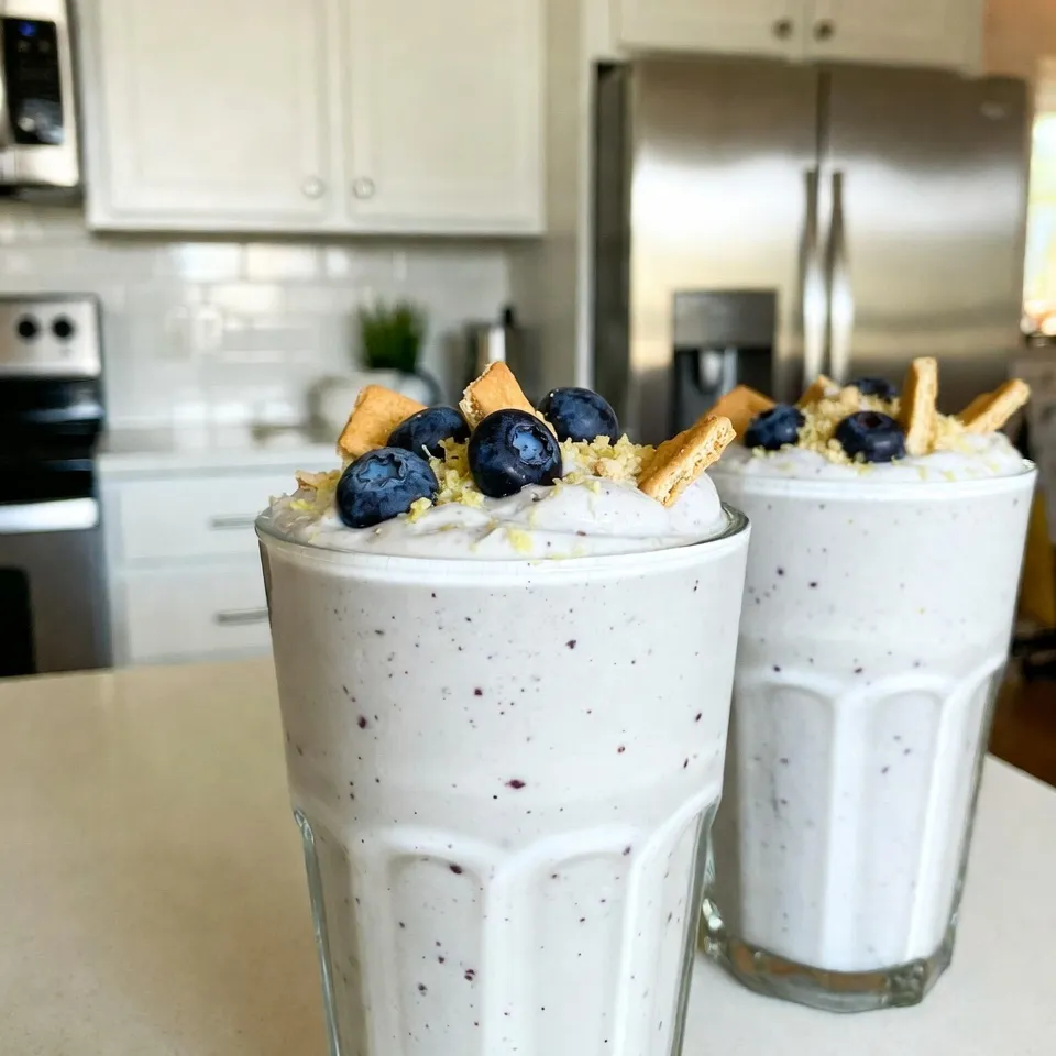 Blaubeer Zitronen Cheesecake Smoothie cremig genießen