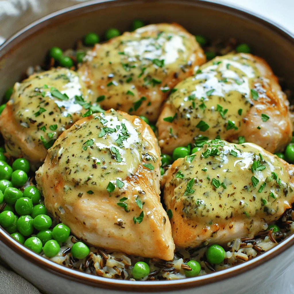 - 4 Hähnchenbrustfilets (ca. 600g) - 2 Tassen Wildreis, ungekocht - 4 Tassen Hühnerbrühe