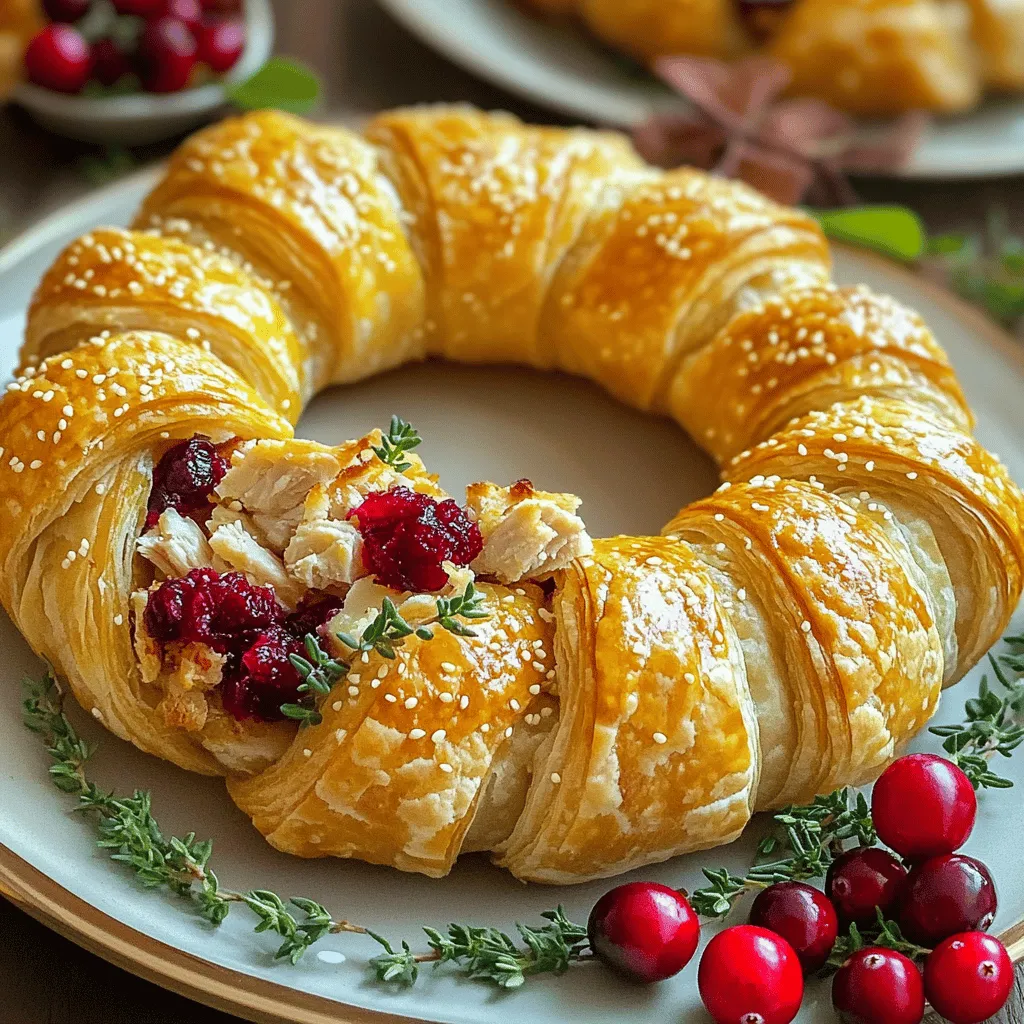 Herzhaftes Truthahn- und Cranberry-Crescent-Ring Rezept