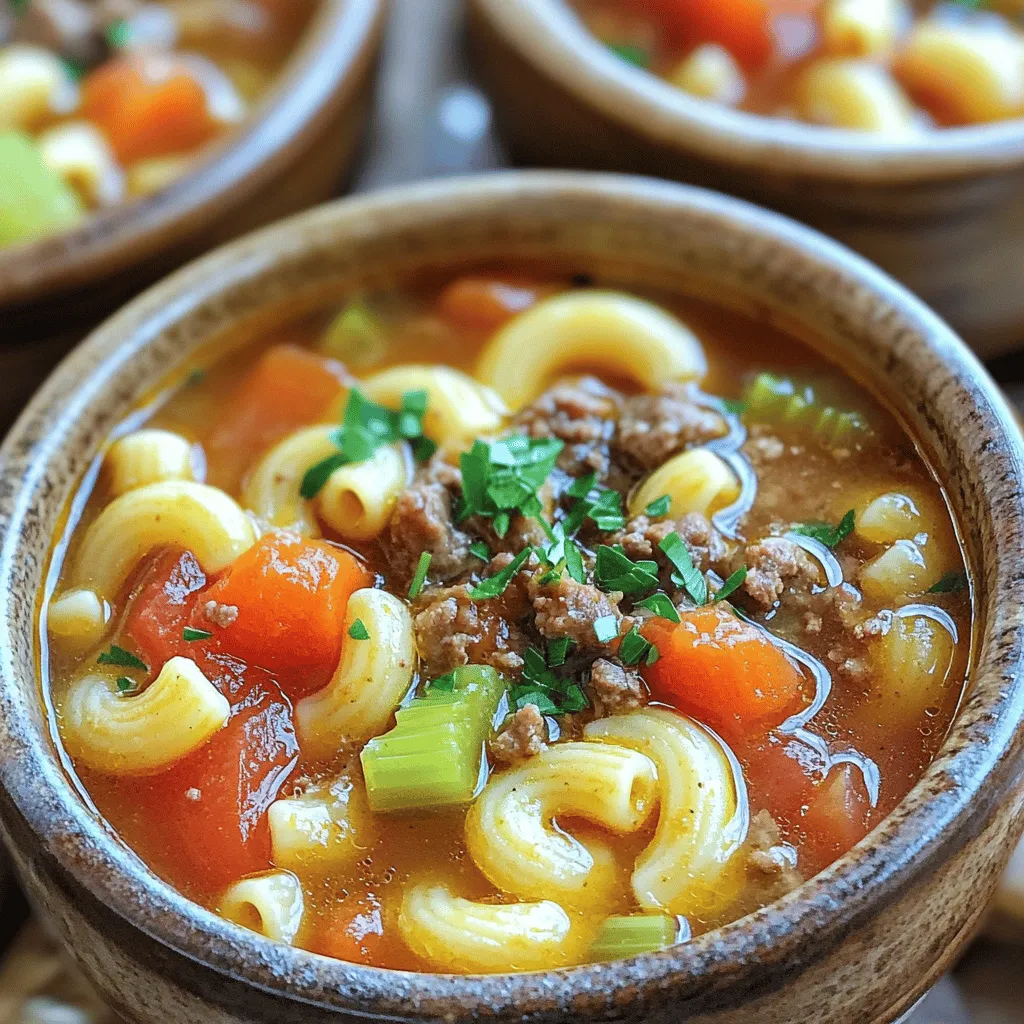 Klassische Beef &#038; Tomato Macaroni Soup herzhaft und einfach