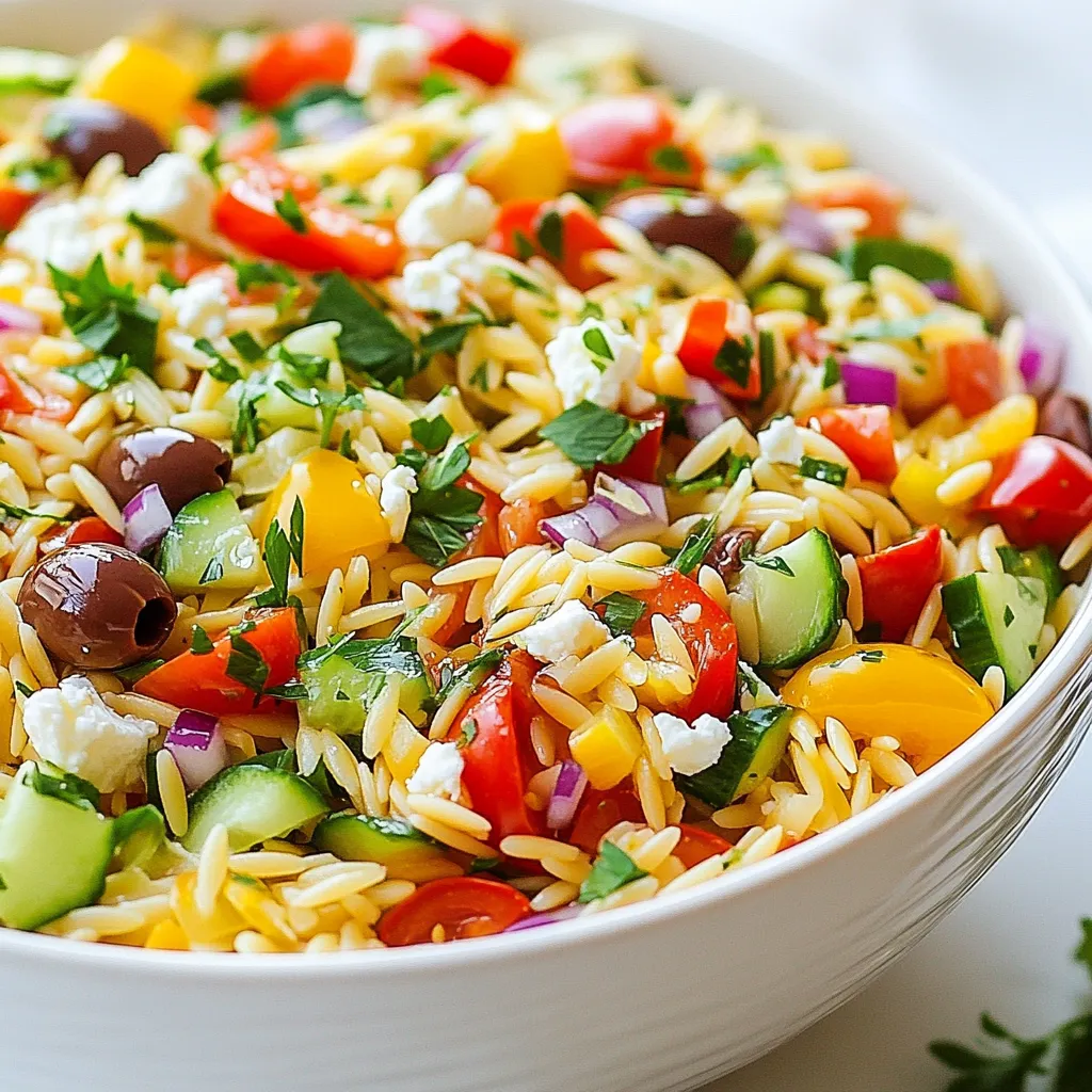 Mediterranean Orzo Pasta Salad Frisch und Einfache Mischung