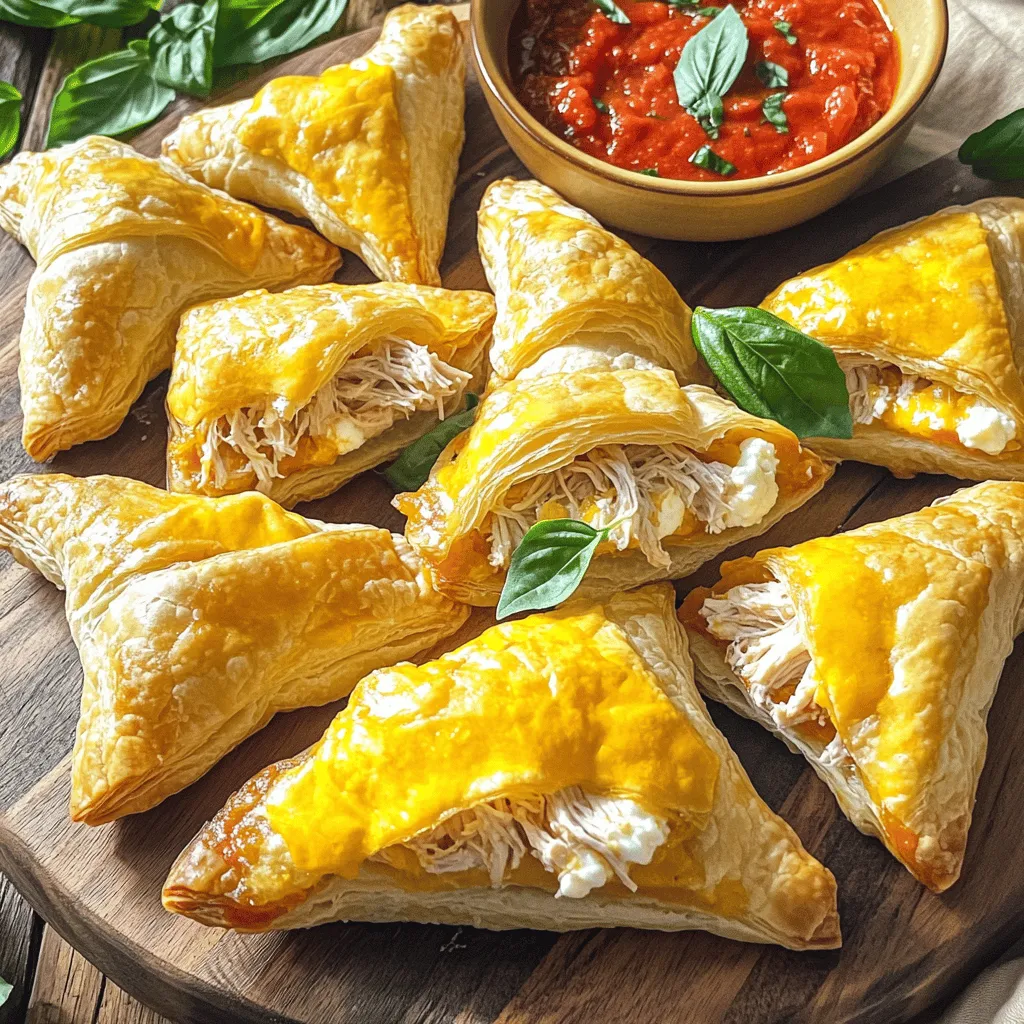 Um Chicken Parmesan Pillows zuzubereiten, brauchen wir frische Zutaten. Zuerst benötigen wir 2 große Hähnchenbrustfilets, die wir kochen und zerkleinern. Dann nehmen wir 1 Tasse Ricotta-Käse, 1 Tasse geriebenen Mozzarella und ½ Tasse Parmesan. Diese Käsesorten geben unserem Gericht den cremigen Geschmack, den wir lieben. Wir fügen auch 1 Teelöffel italienische Gewürzmischung und 1 Teelöffel Knoblauchpulver hinzu. Das gibt den Pillows einen tollen Aroma. Vergessen Sie nicht, Salz und Pfeffer nach Geschmack hinzuzufügen. Schließlich brauchen wir 1 Packung Blätterteig und 1 Ei für den Ei-Wasch.