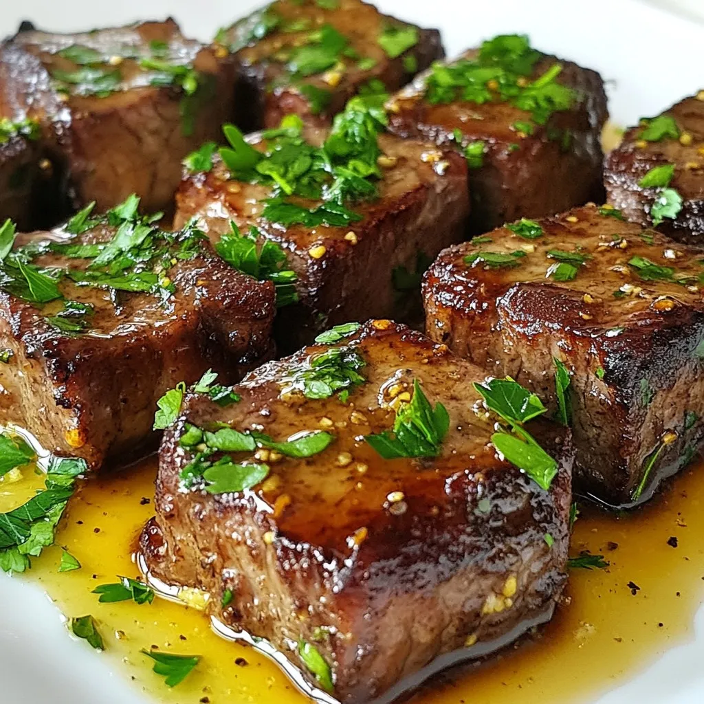 Honig-Knoblauch-Butter-Steakbissen Perfektes Rezept