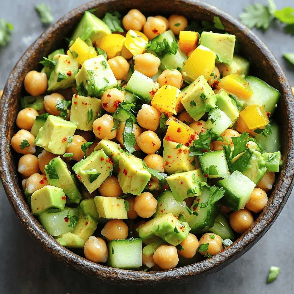 Einfacher Avocado Kichererbsen Salat frisch genießen