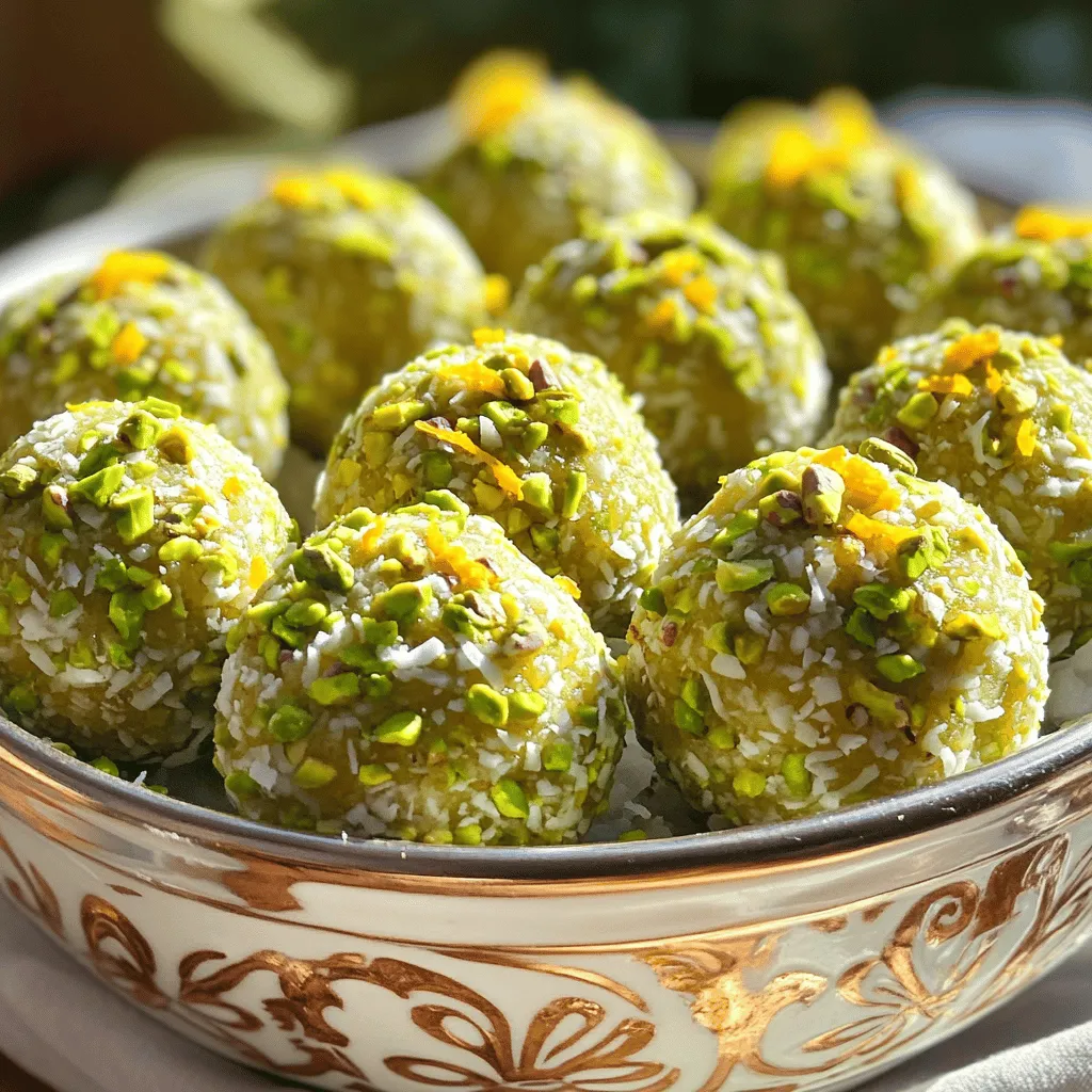 Um die perfekten Orange Blossom Delight Balls zu machen, benötigst du einige einfache Zutaten. Du brauchst 1 Tasse Mandelmehl und 1/2 Tasse fein geriebene, ungesüßte Kokosnuss. Füge 1/3 Tasse Honig oder Ahornsirup hinzu. Ein Esslöffel Orangenblütenwasser sorgt für den besonderen Geschmack. Du brauchst auch 1/2 Teelöffel Vanilleextrakt und die Schale einer Orange. Ein wenig Salz rundet das Ganze ab. Für die Dekoration kannst du 1/4 Tasse Pistazien, fein gehackt, verwenden.