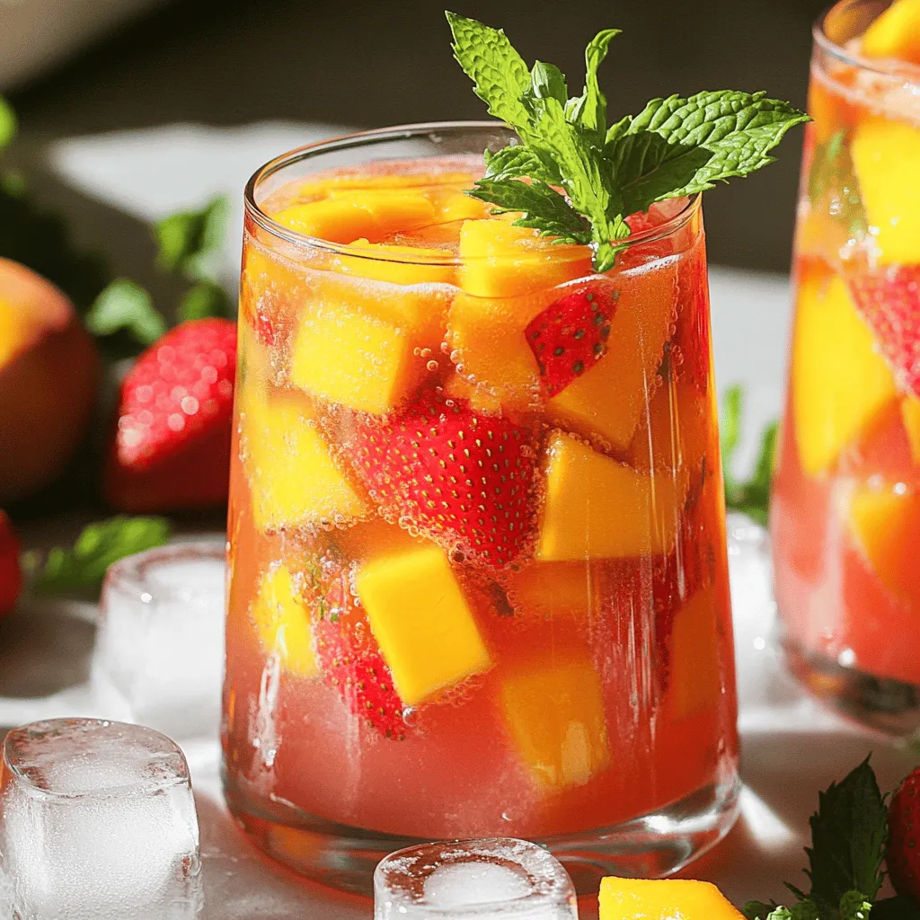 Für das perfekte Erdbeer-Mango Agua Fresca brauchst du nur einige frische Zutaten. Hier sind die Hauptzutaten: