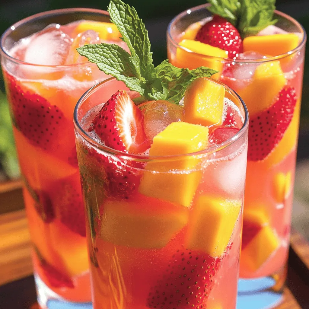 Strawberry Mango Agua Fresca Einfaches Erfrischungsgetränk