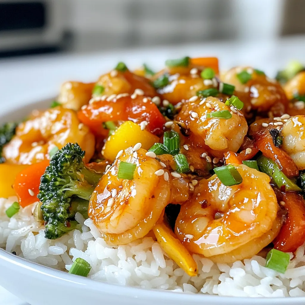 Orange Sesame Shrimp Stir Fry Einfache und köstliche Mahlzeit