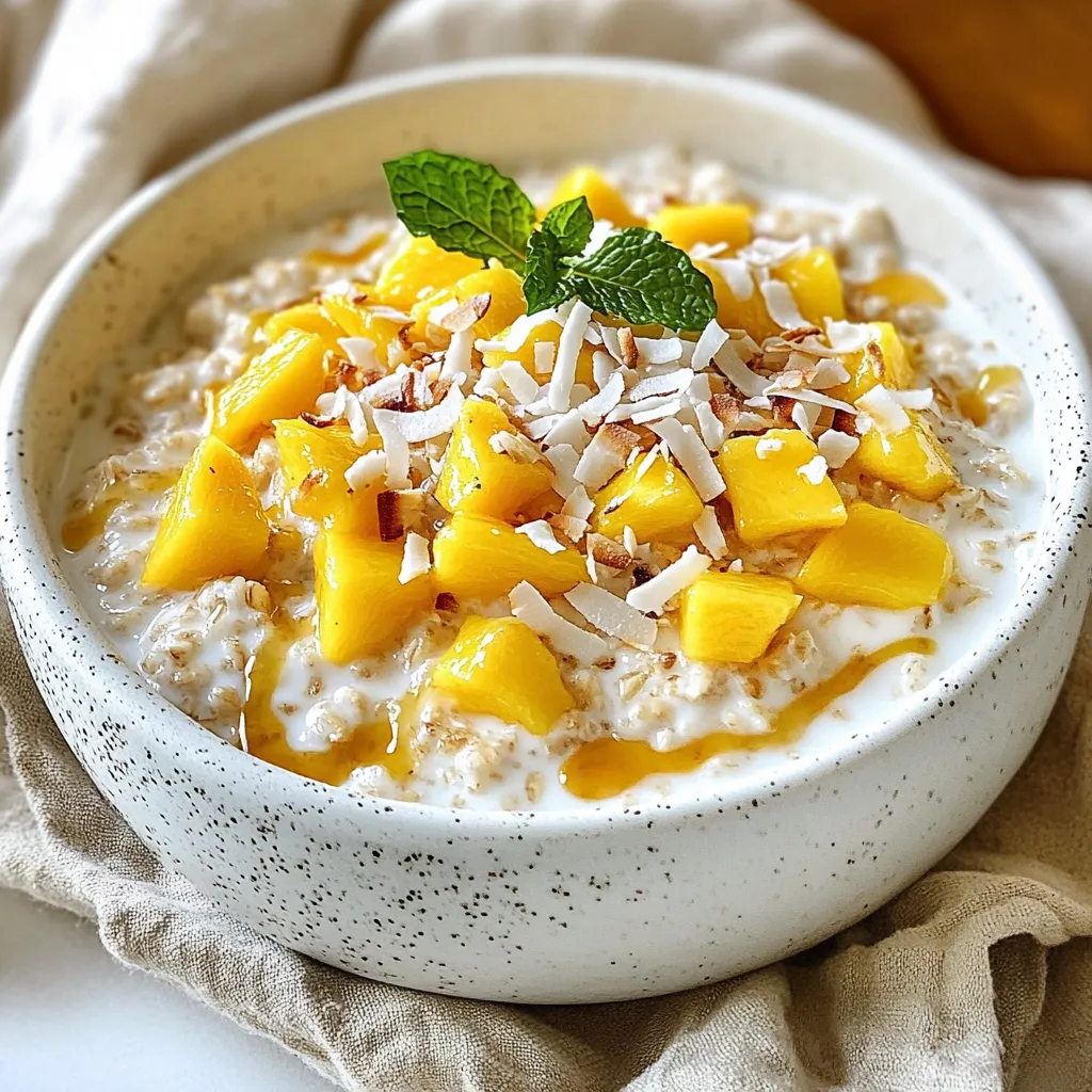 Coconut Mango Overnight Oats Frisch und Köstlich