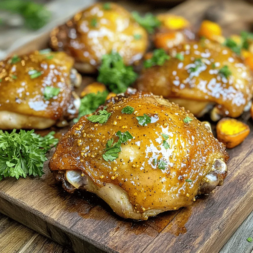 Honig-Senf-Hühnchenschenkel saftig und lecker