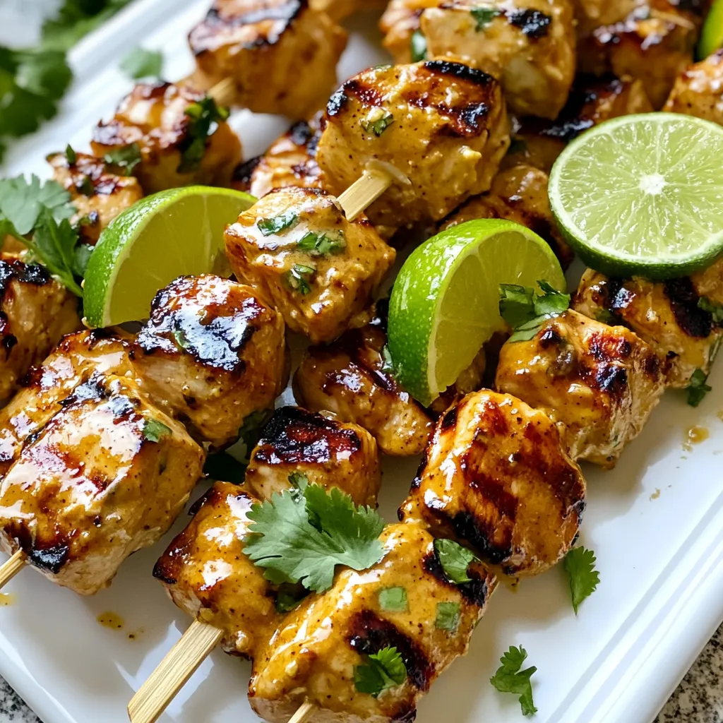Erdnuss-Limetten-Hühnchenspieße Einfach und Lecker