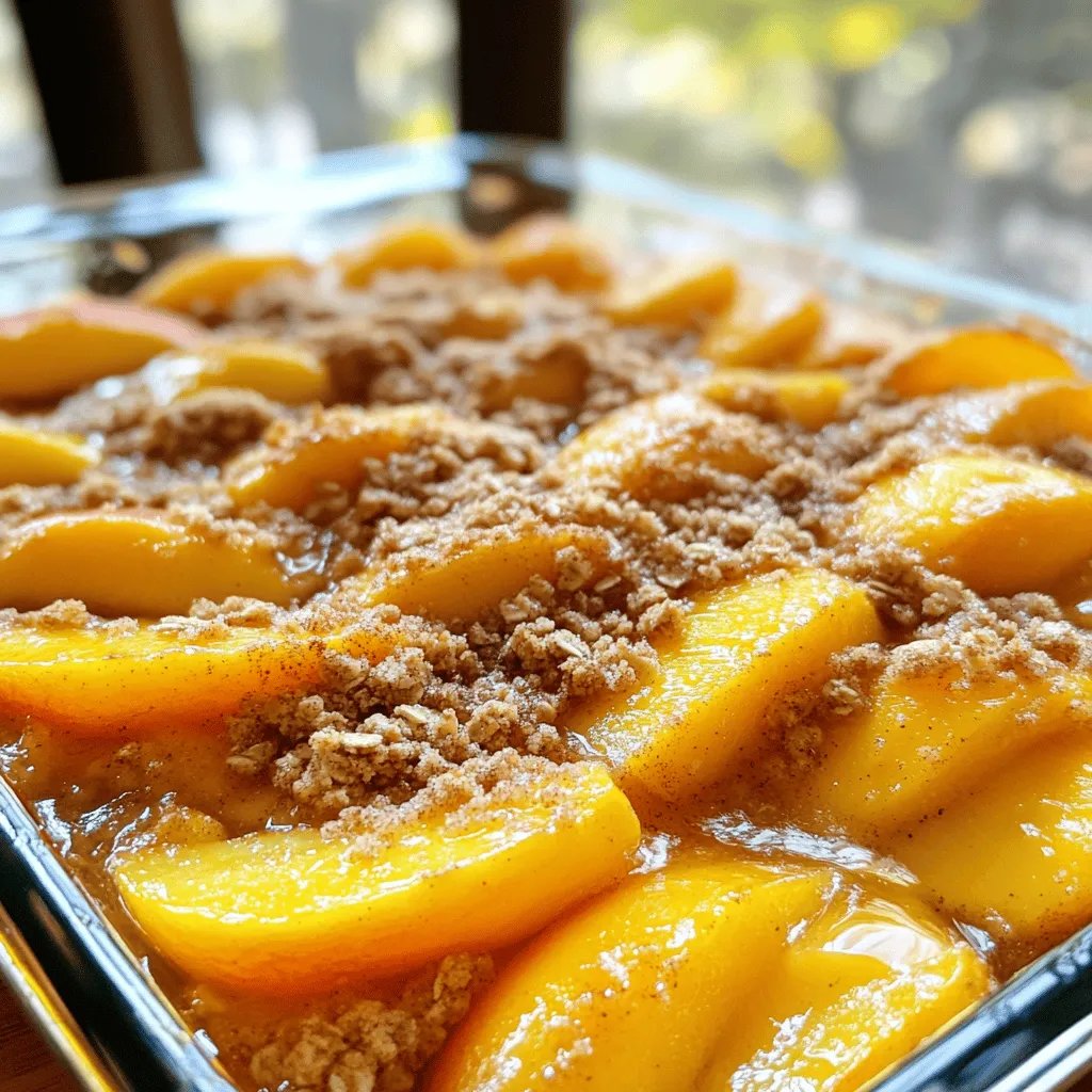 Klassischer Pfirsich Crisp Einfaches und köstliches Dessert