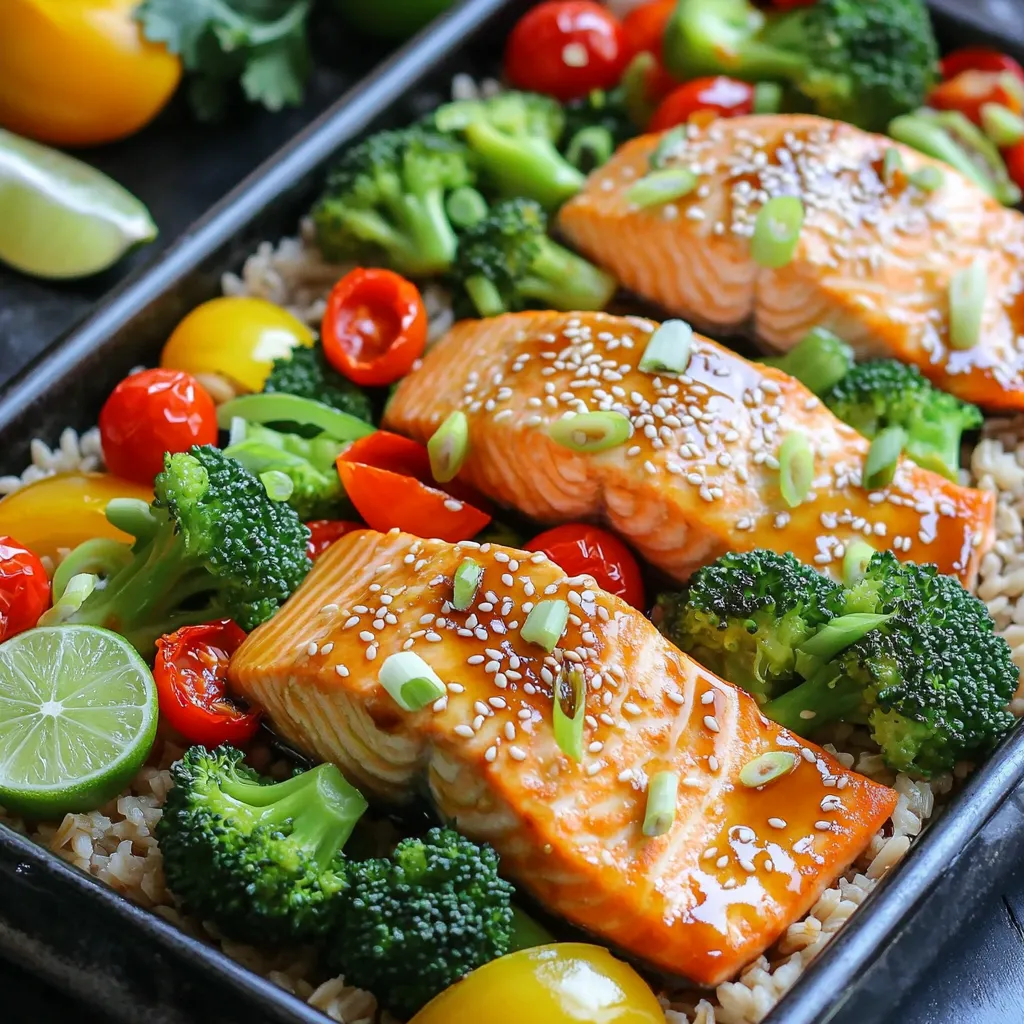 Sheet-Pan Sesame Ginger Salmon Bowls Gesunde Mahlzeit