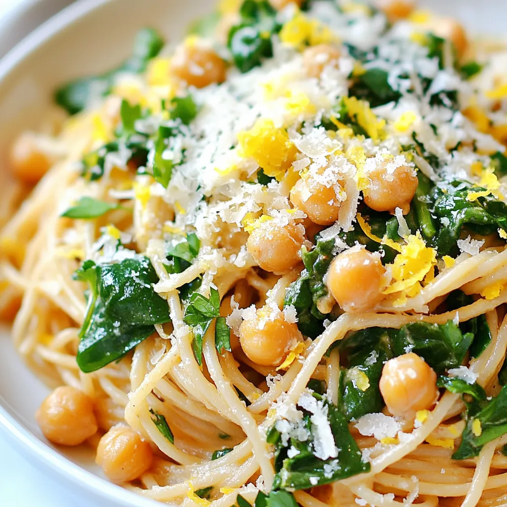 Lemon Garlic Chickpea Pasta Einfache und köstliche Mahlzeit