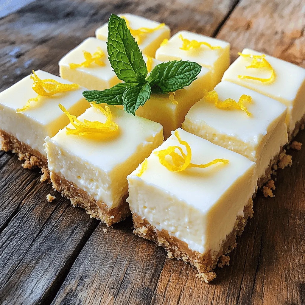Zitronen-Käsekuchenwürfel köstliches und einfaches Dessert