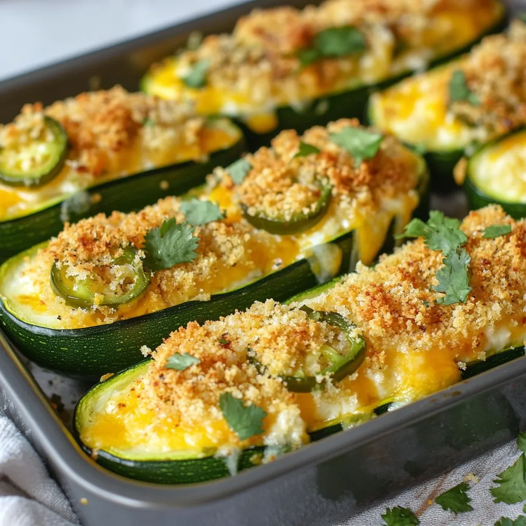 Cheesy Jalapeño Stuffed Zucchini Leckere Ideen für dich