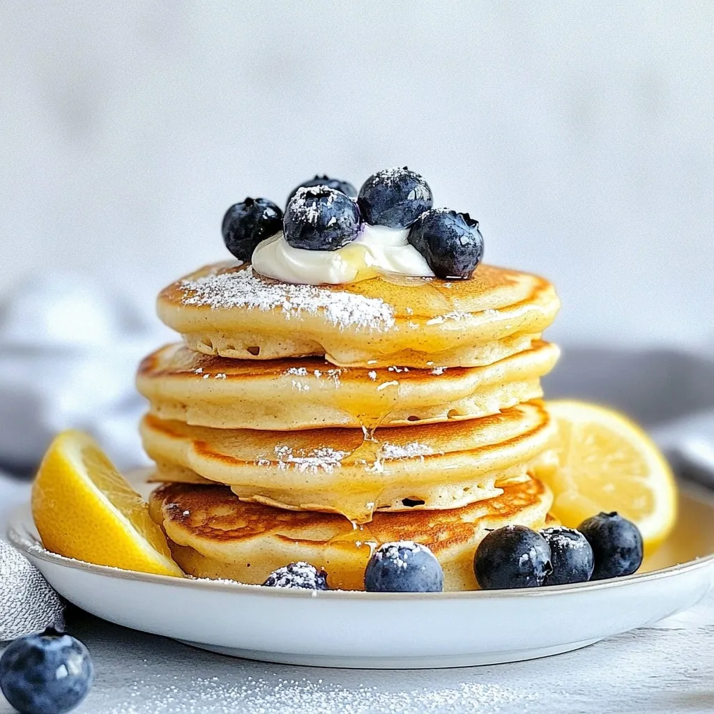 Lemon Blueberry Greek Yogurt Pancakes Leckeres Rezept