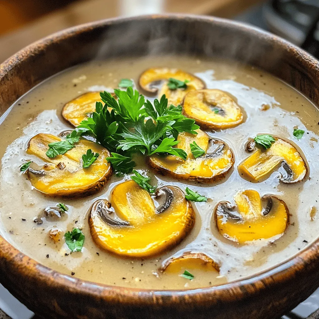 Für die cremige Pilzsuppe brauchen Sie einige einfache Zutaten. Diese Zutaten bringen viel Geschmack und Textur. Hier sind die Hauptzutaten: