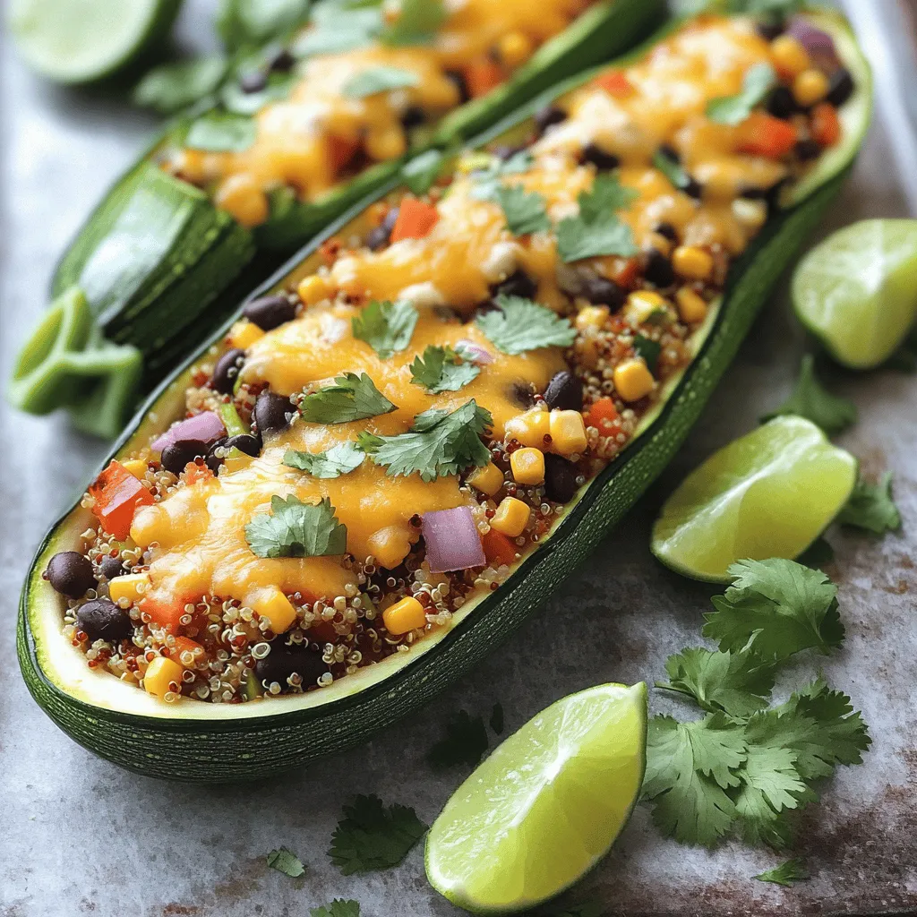 Vegetarian Stuffed Zucchini Boats Schmackhafte Idee