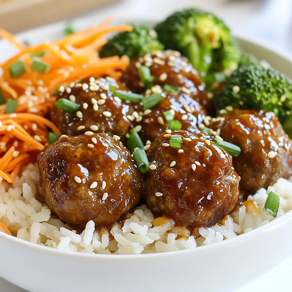 Teriyaki Meatball Rice Bowls Genusserlebnis Zuhause