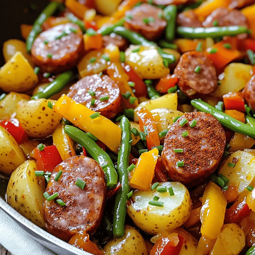 Geräucherte Wurst und Kartoffeln Herzhaftes Gericht