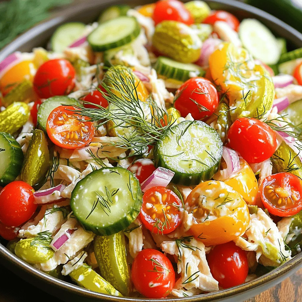 Pickle Ranch Chicken and Veggie Salad Frisch und Einfach