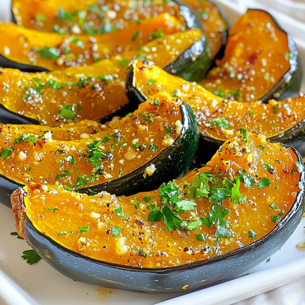 Garlic Herb Roasted Acorn Squash Wedges Einfaches Rezept