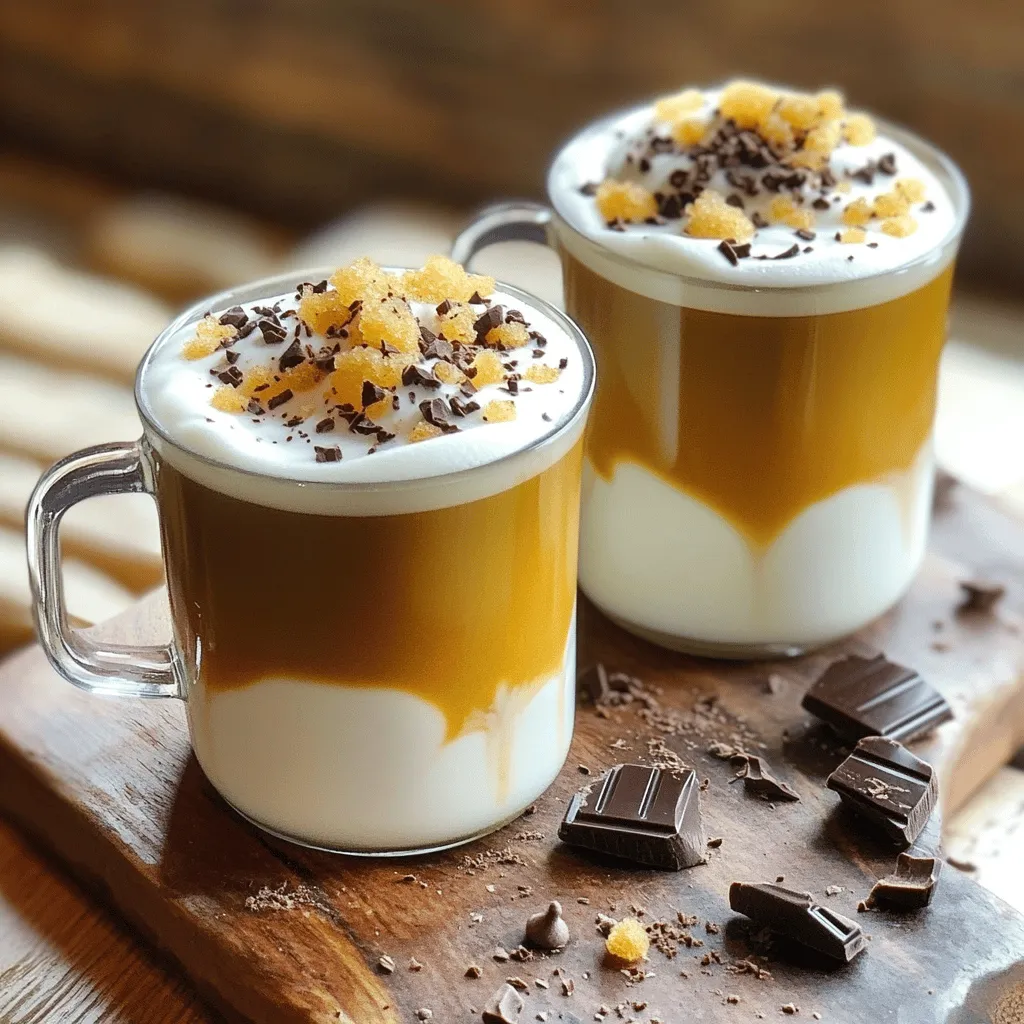 Um ein perfektes Espresso Delight mit braunem Zucker zuzubereiten, braucht man einige einfache Zutaten. Sie benötigen 2 Tassen frisch gebrühten Espresso, 2 Esslöffel braunen Zucker, 1 Tasse Milch oder pflanzliche Milch, 1 Teelöffel Vanilleextrakt und eine Prise Zimt. Bittere Schokoladenraspel sind für das Topping wichtig. Optional können Sie auch Milchschokoladenstückchen verwenden.