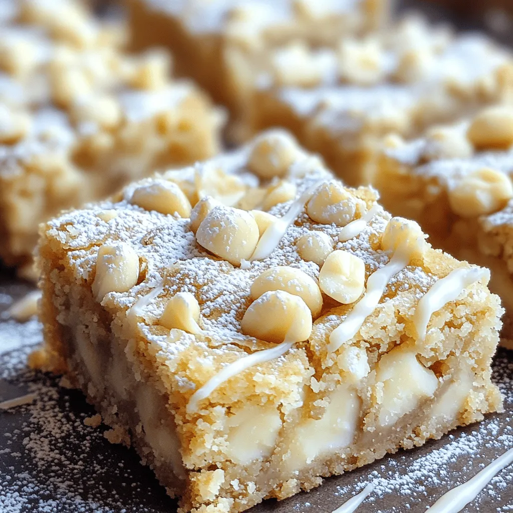 Weiße Schokoladen-Macadamia-Blondies Einfaches Rezept