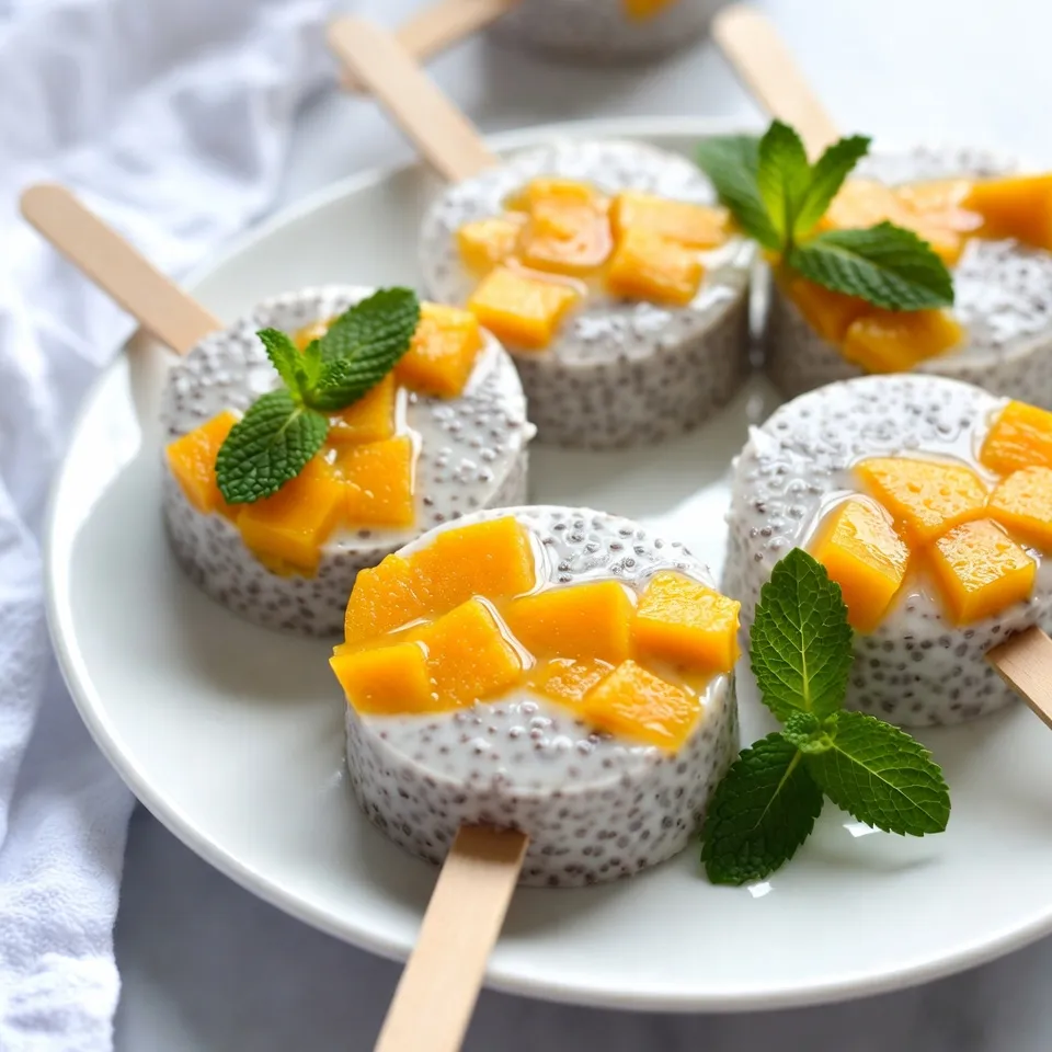 Coconut Mango Chia Pops Einfache und gesunde Leckerei