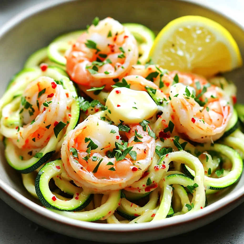 Minute Garlic Butter Shrimp Zoodles Schmackhaftes Rezept