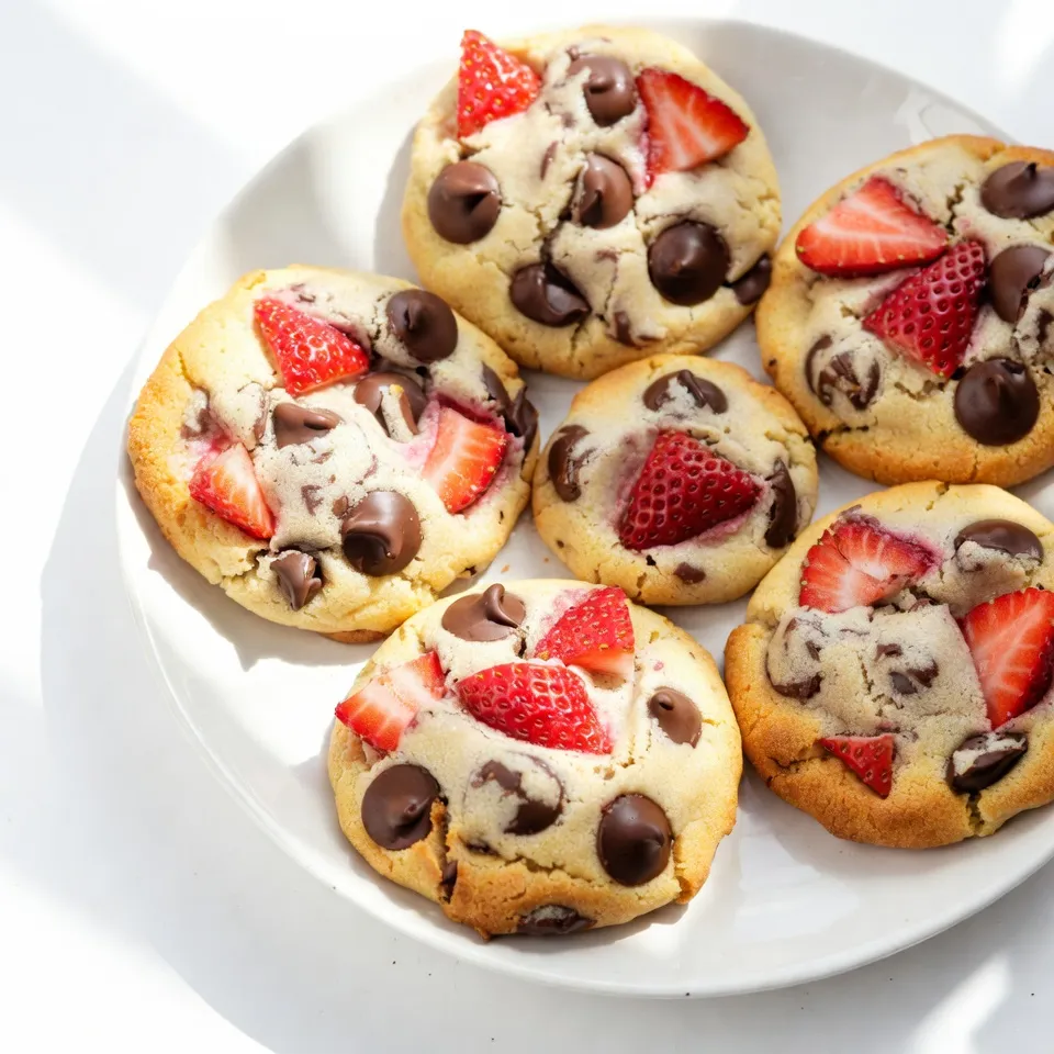 Erdbeer Schokoladenstückchen Kekse Köstlicher Genuss