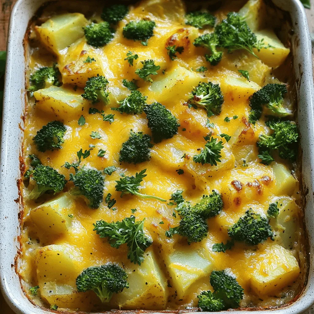 - 4 große Kartoffeln, geschält und gewürfelt - 250 g frischer Brokkoli, in kleine Röschen geteilt - 200 g Pepper Jack Käse, gerieben