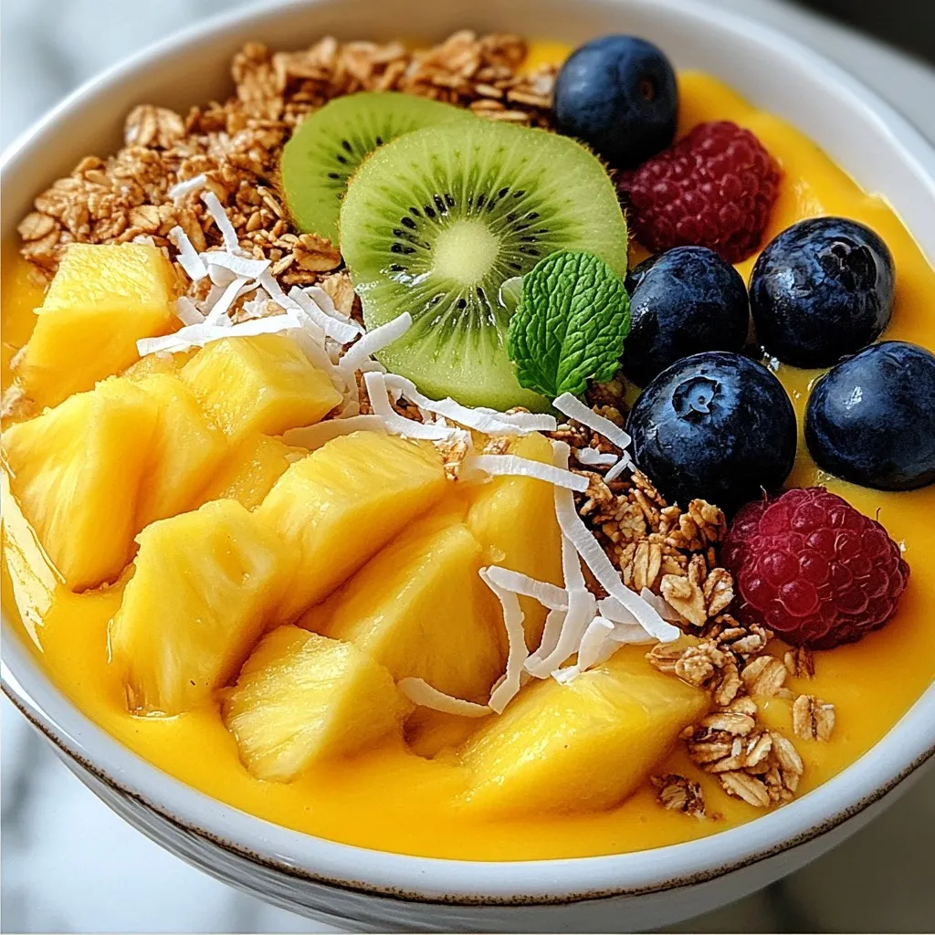 Mango Pineapple Smoothie Bowl für frisches Frühstück