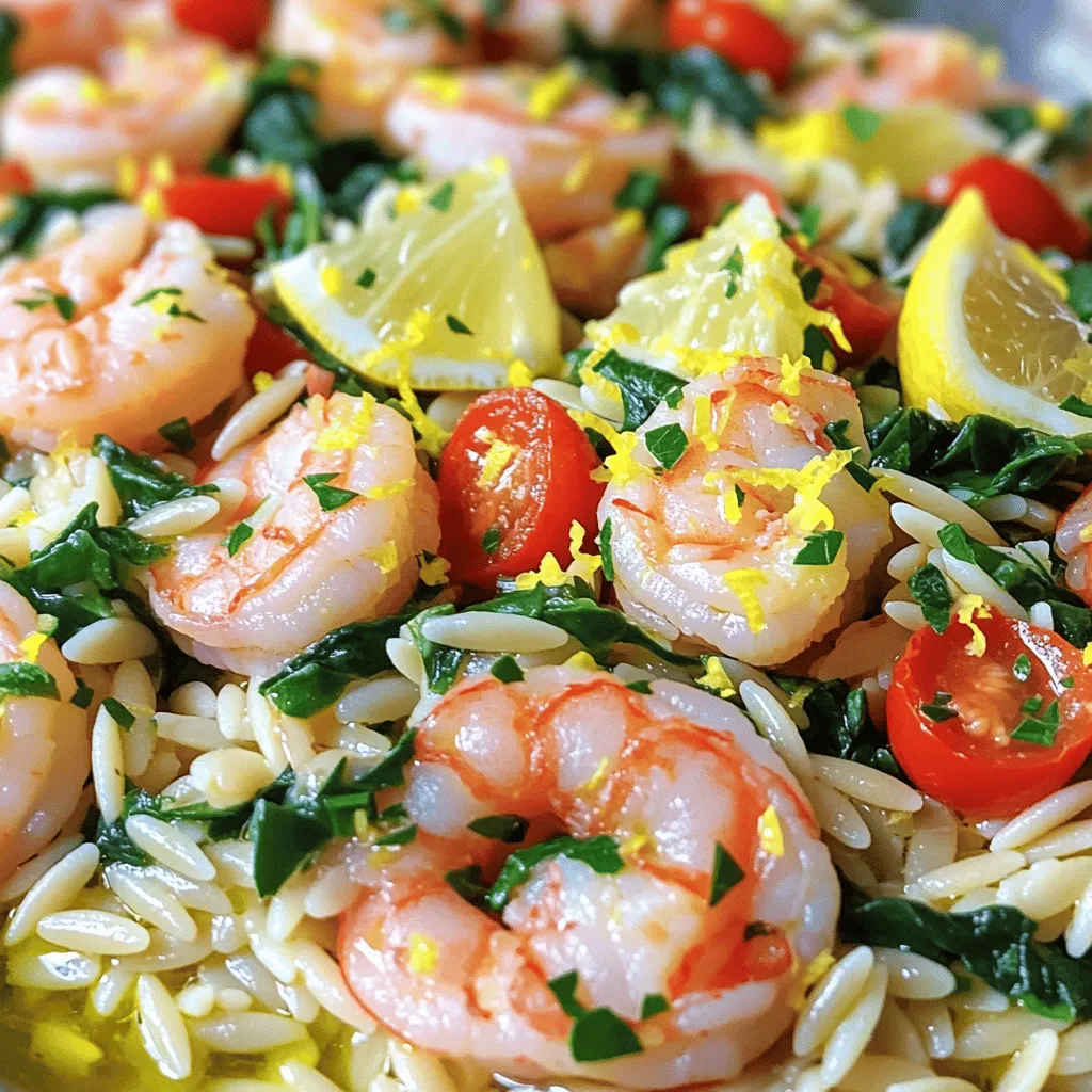 Lemon Garlic Shrimp Orzo Leckeres und schnelles Gericht