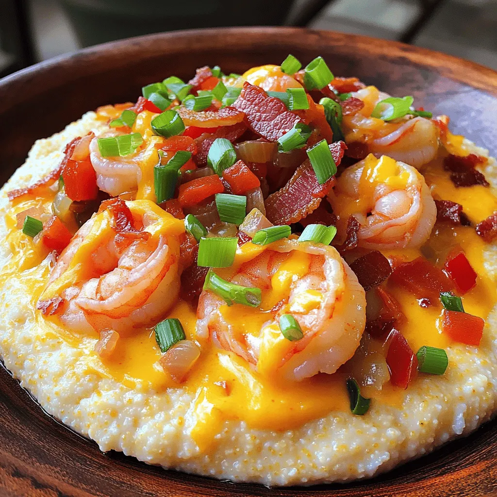 Garnelen und Käsegrieß Köstliches und Einfaches Gericht