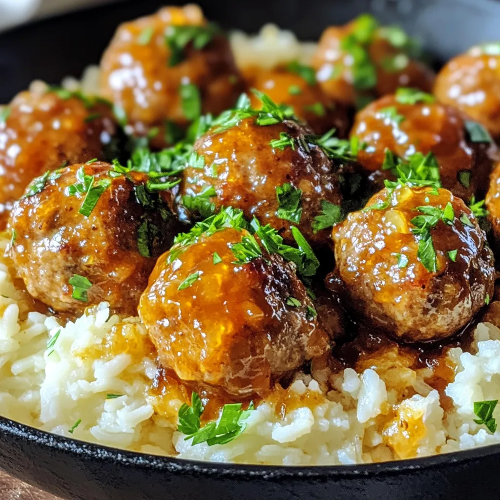 Honey Garlic Meatball Skillet Einfache und schnelle Mahlzeit