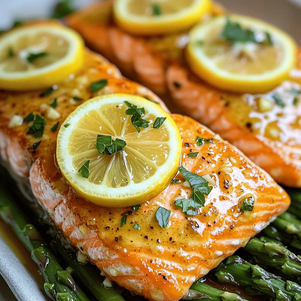 Um Zitronen-Knoblauch-Butter-Lachs zuzubereiten, brauchen wir einige frische Zutaten. Hier sind die Hauptzutaten: - 4 Lachsfilets (mit Haut, jeweils ca. 170 g) - 4 Esslöffel ungesalzene Butter - 4 Knoblauchzehen, fein gehackt - Saft und Schale von 1 großen Zitrone - 2 Esslöffel frische Petersilie, gehackt Diese Zutaten geben dem Gericht seinen tollen Geschmack. Der Lachs ist zart und saftig. Die Butter sorgt für reichhaltigen Geschmack. Zitronensaft und Knoblauch bringen Frische und Tiefe. Für mehr Geschmack verwenden wir einige Gewürze und Kräuter. Diese sind wichtig, um das Gericht aufzupeppen: - 1 Teelöffel getrockneter Oregano - Salz und Pfeffer nach Geschmack - Zitronenscheiben zum Garnieren Der Oregano fügt eine warme Note hinzu. Salz und Pfeffer sind notwendig, um die Aromen zu verstärken. Zitronenscheiben sind nicht nur dekorativ, sondern auch für einen zusätzlichen Frischekick. Die Wahl des richtigen Lachses macht einen großen Unterschied. Hier sind einige Tipps, um die besten Lachsfilets zu finden: - Achten Sie auf frischen, leuchtend roten oder rosa Lachs. - Suchen Sie nach Filets mit klaren, feuchten Oberflächen. - Vermeiden Sie Lachs mit unangenehmem Geruch. Frischer Lachs hat einen milden, frischen Duft. Wenn Sie tiefgekühlten Lachs kaufen, schauen Sie auf die Verpackung. Achten Sie darauf, dass er gut verpackt und ohne Frostbrand ist. Verwenden Sie die besten Zutaten für das beste Ergebnis.Beginnen Sie mit den Lachsfilets. Tupfen Sie sie mit Küchenpapier trocken. Würzen Sie beide Seiten mit Salz und Pfeffer. Diese Schritte sind wichtig, um Geschmack zu bringen. Verwenden Sie frischen Lachs, um die besten Ergebnisse zu erzielen.Erhitzen Sie eine große Pfanne auf mittlerer Temperatur. Fügen Sie die ungesalzene Butter hinzu. Lassen Sie die Butter schmelzen, bis sie schäumt. Geben Sie dann den fein gehackten Knoblauch dazu. Sautieren Sie den Knoblauch für etwa eine Minute. Achten Sie darauf, dass er nicht bräunt. Dies gibt dem Gericht einen tollen Duft. Legen Sie die Lachsfilets vorsichtig in die Pfanne. Die Hautseite sollte nach unten zeigen. Lassen Sie sie 5-6 Minuten garen, ohne sie zu bewegen. So wird die Haut knusprig. Wenden Sie die Filets vorsichtig mit einem Spatel. Garieren Sie sie mit der Zitronen-Knoblauch-Buttersoße. Nach weiteren 3-4 Minuten sind sie perfekt gegart. Streuen Sie gehackte Petersilie darüber, bevor Sie sie servieren. Um die Haut des Lachses knusprig zu bekommen, trocknen Sie die Filets gut ab. Das hilft, die Feuchtigkeit zu reduzieren. Würzen Sie die Hautseite mit Salz. Das Salz zieht zusätzlich Feuchtigkeit heraus. Erhitzen Sie die Pfanne gut, bevor Sie die Filets hineinlegen. Legen Sie sie mit der Hautseite nach unten in die heiße Pfanne. Lassen Sie sie in Ruhe garen, damit die Haut schön knusprig wird. Geduld ist hier der Schlüssel. Bewegen Sie die Filets nicht, bis sie leicht von der Pfanne loskommen. Die Zitronen-Knoblauch-Buttersoße ist sehr anpassbar. Fügen Sie frische Kräuter wie Dill oder Thymian hinzu, um neue Aromen zu entdecken. Sie können auch etwas Honig oder Senf einrühren, um eine süßere oder schärfere Note zu erzeugen. Probieren Sie, verschiedene Zitrusfrüchte wie Limetten oder Orangen zu verwenden. Diese verändern den Geschmack und bringen frischen Wind in das Gericht. Achten Sie darauf, die Soße nicht zu lange zu kochen, damit sie nicht zu dick wird. Ein häufiger Fehler ist, den Lachs zu früh zu wenden. Lassen Sie ihn zuerst gut garen, um die Haut knusprig zu machen. Ein weiterer Fehler ist, die Hitze zu hoch einzustellen. Zu hohe Hitze kann den Lachs austrocknen und die Soße verbrennen. Achten Sie auch darauf, die Soße nicht zu stark zu würzen, da der Lachs bereits viel Geschmack hat. Zu viel Salz kann das Gericht schnell ruinieren. Halten Sie die Balance im Auge und genießen Sie jeden Bissen. {{image_4}} Wenn Sie Lachs nicht mögen, probieren Sie andere Fische. Forelle ist eine gute Wahl. Sie hat einen milden Geschmack und bleibt saftig. Auch Kabeljau oder Heilbutt funktionieren gut. Beide Fische sind fest und nehmen die Aromen der Zitronen-Knoblauch-Butter auf. Achten Sie darauf, die Garzeit anzupassen, da dünnere Fische schneller garen. Für eine vegetarische Option können Sie Blumenkohl oder Tofu verwenden. Blumenkohlsteaks sind lecker und nehmen den Geschmack gut auf. Schneiden Sie den Blumenkohl in dicke Scheiben und grillen Sie ihn oder braten Sie ihn in der Pfanne. Tofu ist ebenfalls eine tolle Wahl. Marinieren Sie ihn in der Zitronen-Knoblauch-Butter und braten Sie ihn goldbraun. Dies gibt Ihnen eine schöne, herzhafte Mahlzeit. Um mehr Geschmack hinzuzufügen, können Sie verschiedene Zutaten verwenden. Frische Kräuter wie Dill oder Thymian passen gut dazu. Auch etwas Honig kann die Aromen verstärken und eine süße Note geben. Für einen scharfen Kick fügen Sie eine Prise rote Paprikaflocken hinzu. Diese Variationen geben dem Gericht eine neue Wendung und machen es spannend. Sie finden alle Ideen in der Vollständigen Rezeptanleitung. Wenn Sie Lachs übrig haben, lassen Sie ihn zuerst abkühlen. Wickeln Sie die Filets in Frischhaltefolie. Legen Sie sie dann in einen luftdichten Behälter. So bleibt der Lachs frisch und lecker. Sie können ihn auch auf einen Teller legen und mit Folie abdecken. Achten Sie darauf, dass der Lachs gut geschützt ist. Die Zitronen-Knoblauch-Butter sollte ebenfalls gut aufbewahrt werden. Lassen Sie die Butter abkühlen und füllen Sie sie in ein sauberes Glas. Decken Sie das Glas mit einem Deckel ab. Lagern Sie es im Kühlschrank. So bleibt der Geschmack frisch und die Butter kann lange halten. Im Kühlschrank hält der übrig gebliebene Lachs etwa 2 bis 3 Tage. Achten Sie darauf, ihn gut verpackt zu halten. Wenn Sie ihn länger aufbewahren möchten, können Sie ihn einfrieren. So bleibt er bis zu 3 Monate frisch. Die Zitronen-Knoblauch-Butter hält sich im Kühlschrank etwa eine Woche. Im Gefrierschrank kann sie bis zu 3 Monate aufbewahrt werden. Wenn Sie bereit sind, sie zu verwenden, tauen Sie sie einfach im Kühlschrank auf. Die Zubereitung von Zitronen-Knoblauch-Butter-Lachs dauert nur etwa 20 Minuten. Sie brauchen 10 Minuten für die Vorbereitung und 10 Minuten zum Kochen. Das Gericht ist schnell und einfach, ideal für ein schnelles Abendessen. Ja, Sie können frischen Knoblauch durch Knoblauchpulver ersetzen. Verwenden Sie etwa 1/4 Teelöffel für jede Knoblauchzehe. Frischer Knoblauch hat jedoch einen stärkeren Geschmack. Der frische Knoblauch sorgt für mehr Aroma und Geschmack in der Buttersoße. Zitronen-Knoblauch-Butter-Lachs schmeckt gut mit vielen Beilagen. Hier sind einige Vorschläge: - Gedämpfter Spargel - Frischer Gartensalat - Reis oder Quinoa - Knusprige Kartoffeln - Gebratenes Gemüse Diese Beilagen ergänzen den Lachs und sorgen für eine bunte und nahrhafte Mahlzeit. Zitronen-Knoblauch-Butter-Lachs ist einfach und lecker. Wir haben die besten Zutaten, würzige Tipps und einfache Schritte besprochen. Vergessen Sie nicht, die Haut knusprig zu machen und zu experimentieren. Auch Alternativen wie anderen Fisch oder Gemüse sind möglich. Lagern Sie Reste richtig, um den Geschmack zu bewahren. Kochen macht Spaß, und ich hoffe, Sie probieren es bald aus. Genießen Sie dieses Gericht!