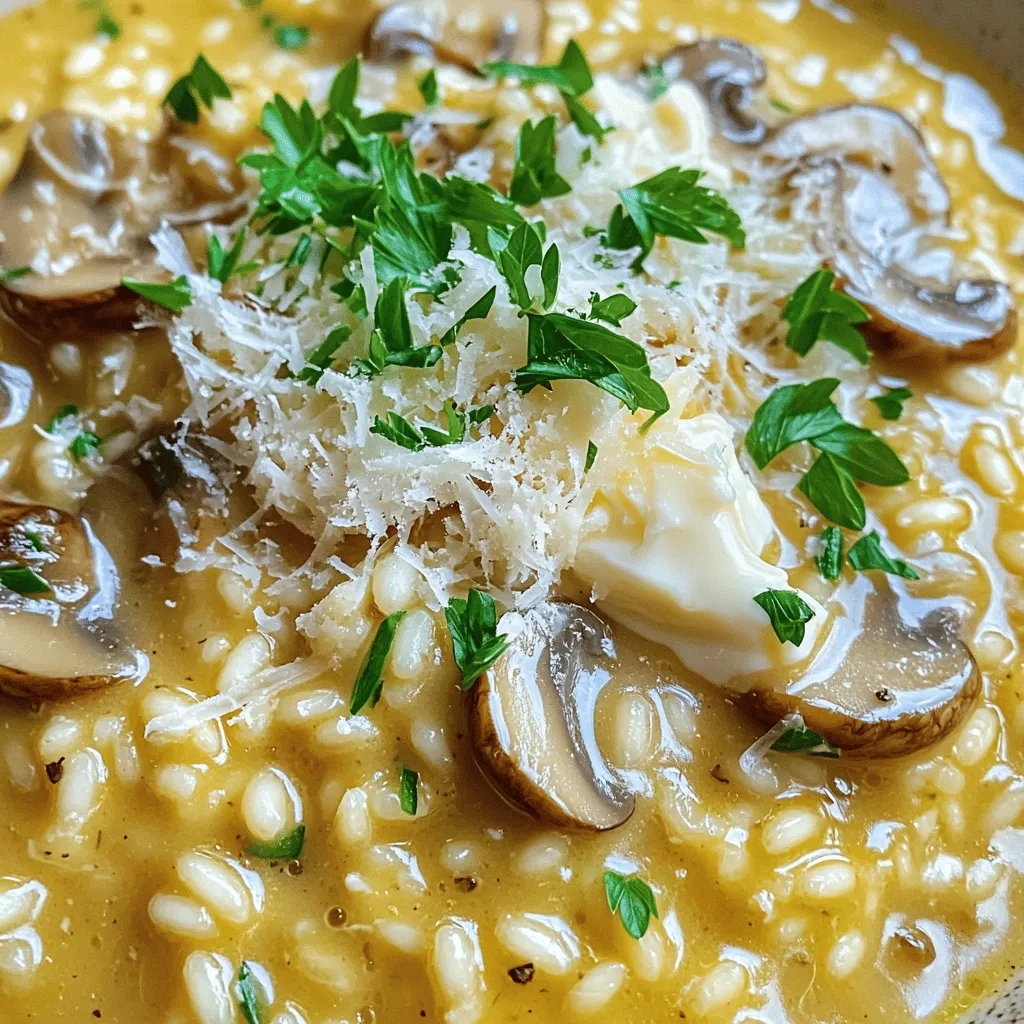Cremiges Pilzrisotto Einfaches und schmackhaftes Gericht