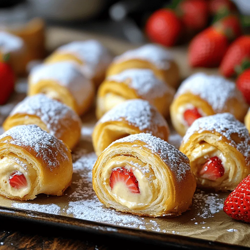 Für die Erdbeer Cheesecake Süßrollen benötigst du folgende Zutaten: