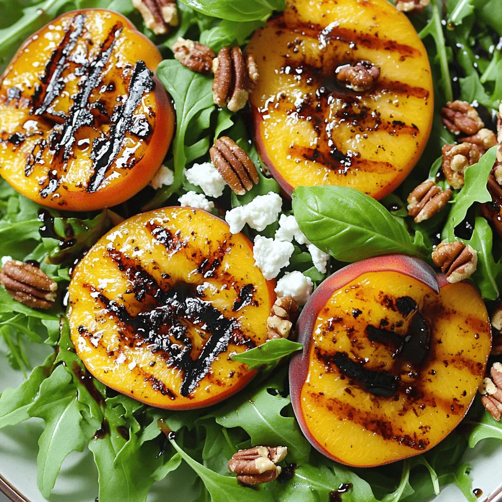 Grilled Peach Salad with Goat Cheese Einfach und Lecker