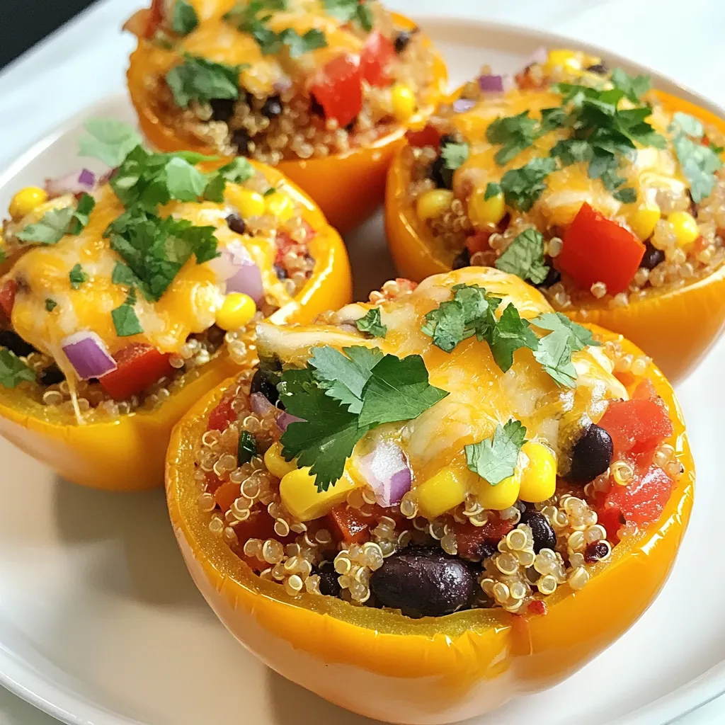 Southwest Quinoa Stuffed Peppers Einfache und Gesunde Mahlzeit